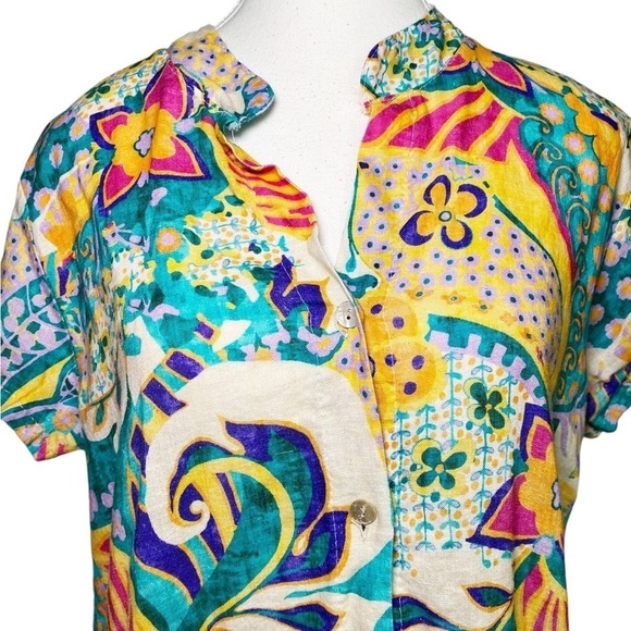 Vasna Multicolored Midi Flutter Sleeve Collar Sundress - Picture 4 of 16